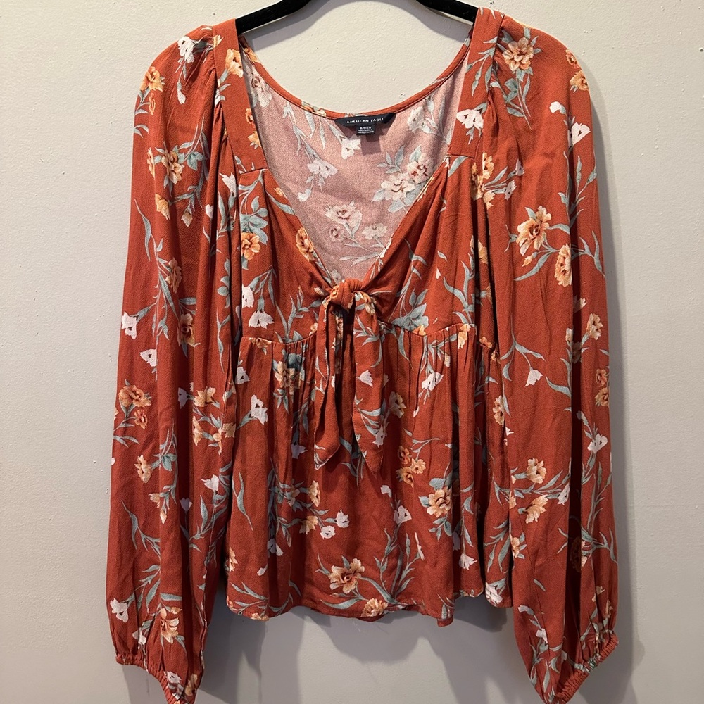 American Eagle floral long sleeve (size S)